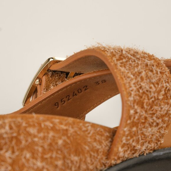 Loewe 70mm ‘Ease’ Platform Sandals, Brushed Suede, Tan, EU 38 - Picture 10 of 11